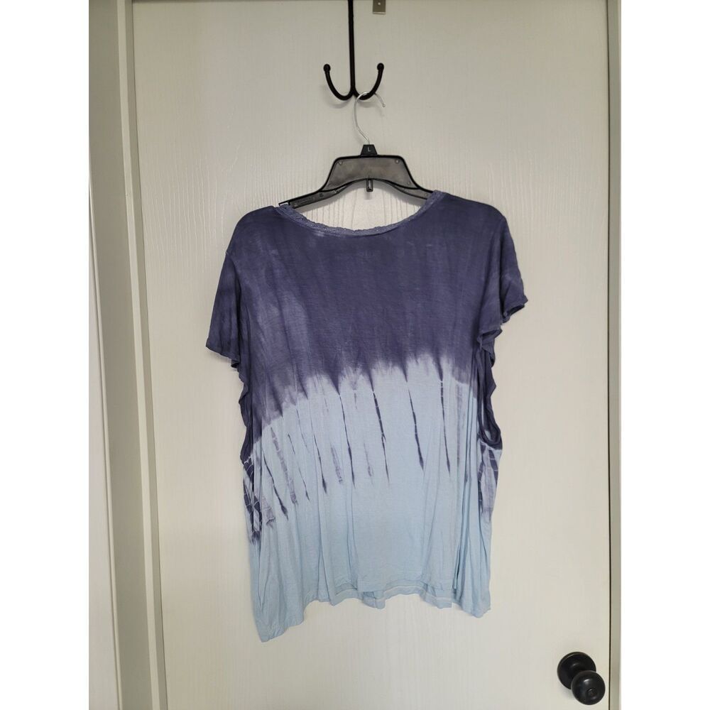 ~ Womens Blue/Grey hombre short sleeve Wallflower shirt - size 3X - Picture 2 of 3